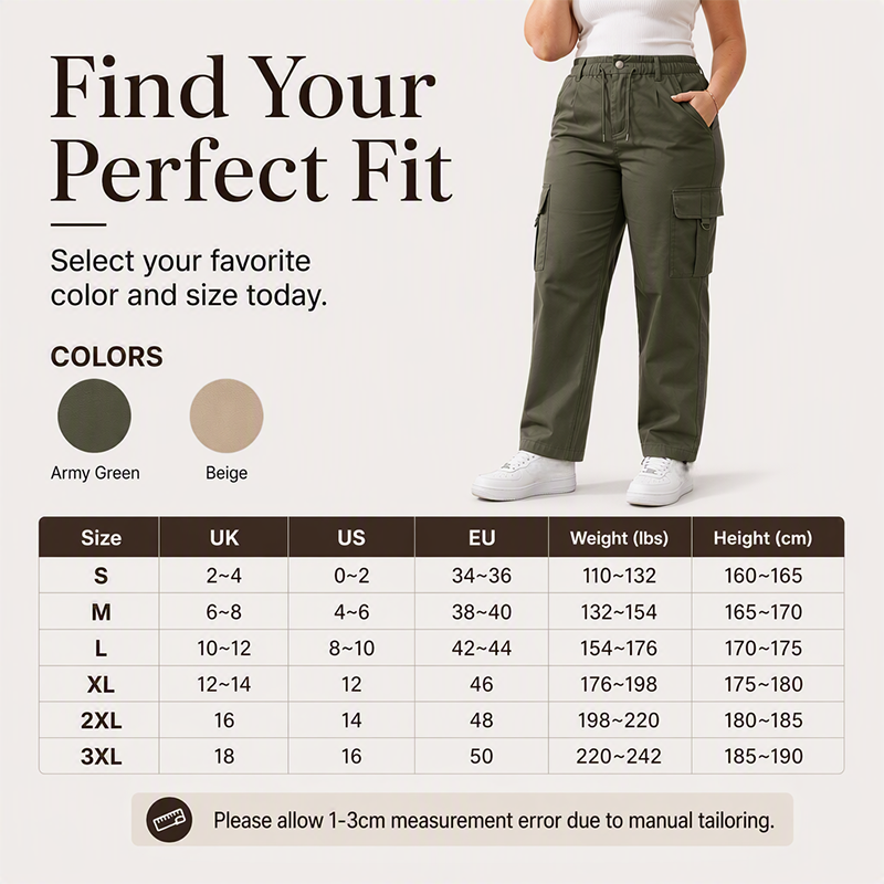 Women's Casual High-Waisted Cargo Pants