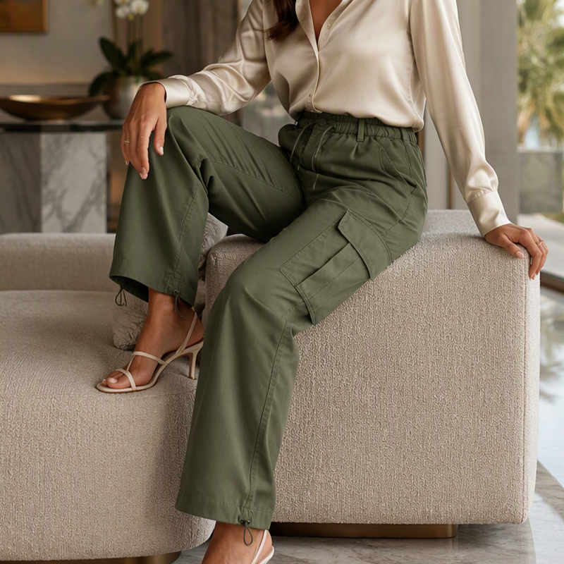 Women's Casual High-Waisted Cargo Pants