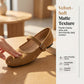 Comfortable PU Suede-Look Ballet Flats with Strap
