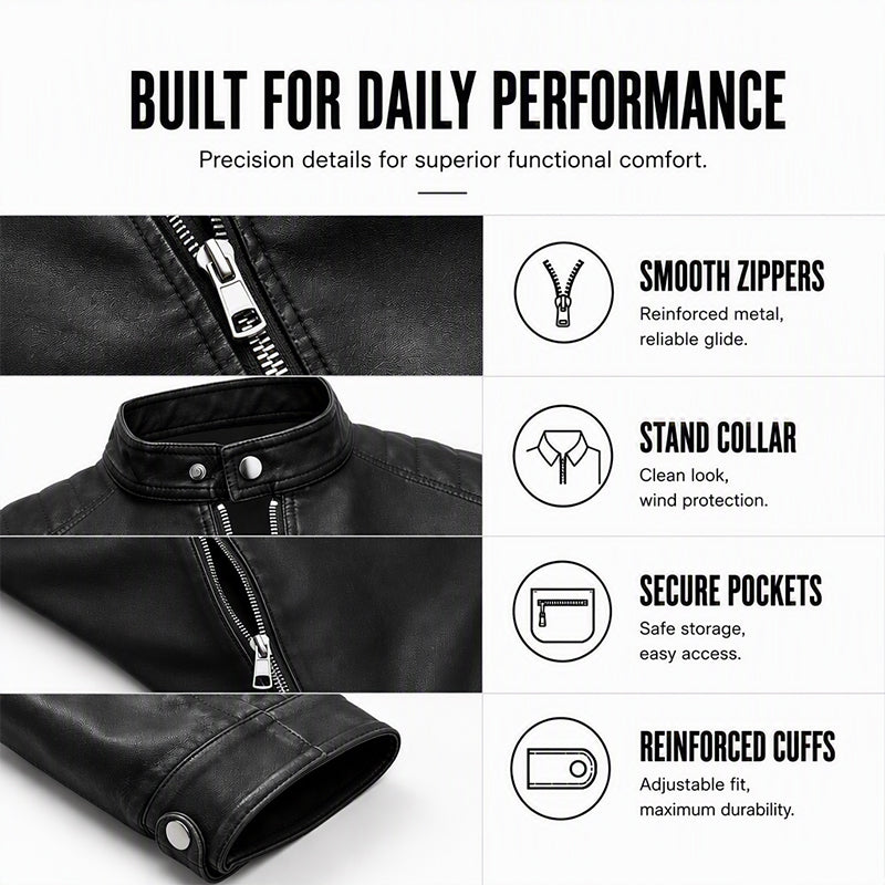 🧥 Sleek Leather-Look, Sharper Slim Fit | Men's PU Jacket ⚡ Free Shipping