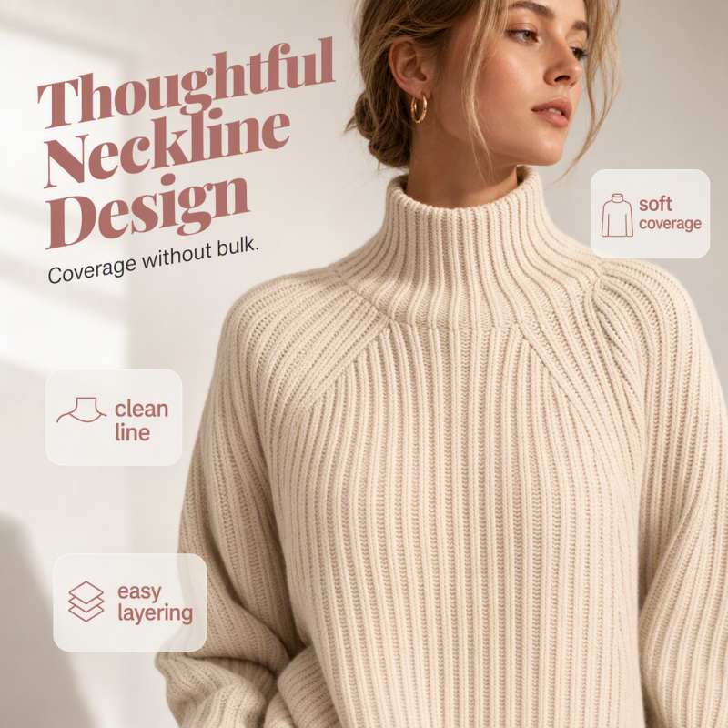 🍂Autumn Hot Sale 60% OFF🔥Women's Cozy Turtleneck Knit Sweater Dress