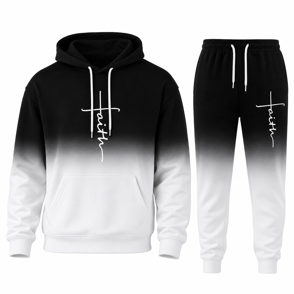 🔥 Bold 3D Print, Complete Streetwear Look | Men's Hooded 2-Piece Tracksuit