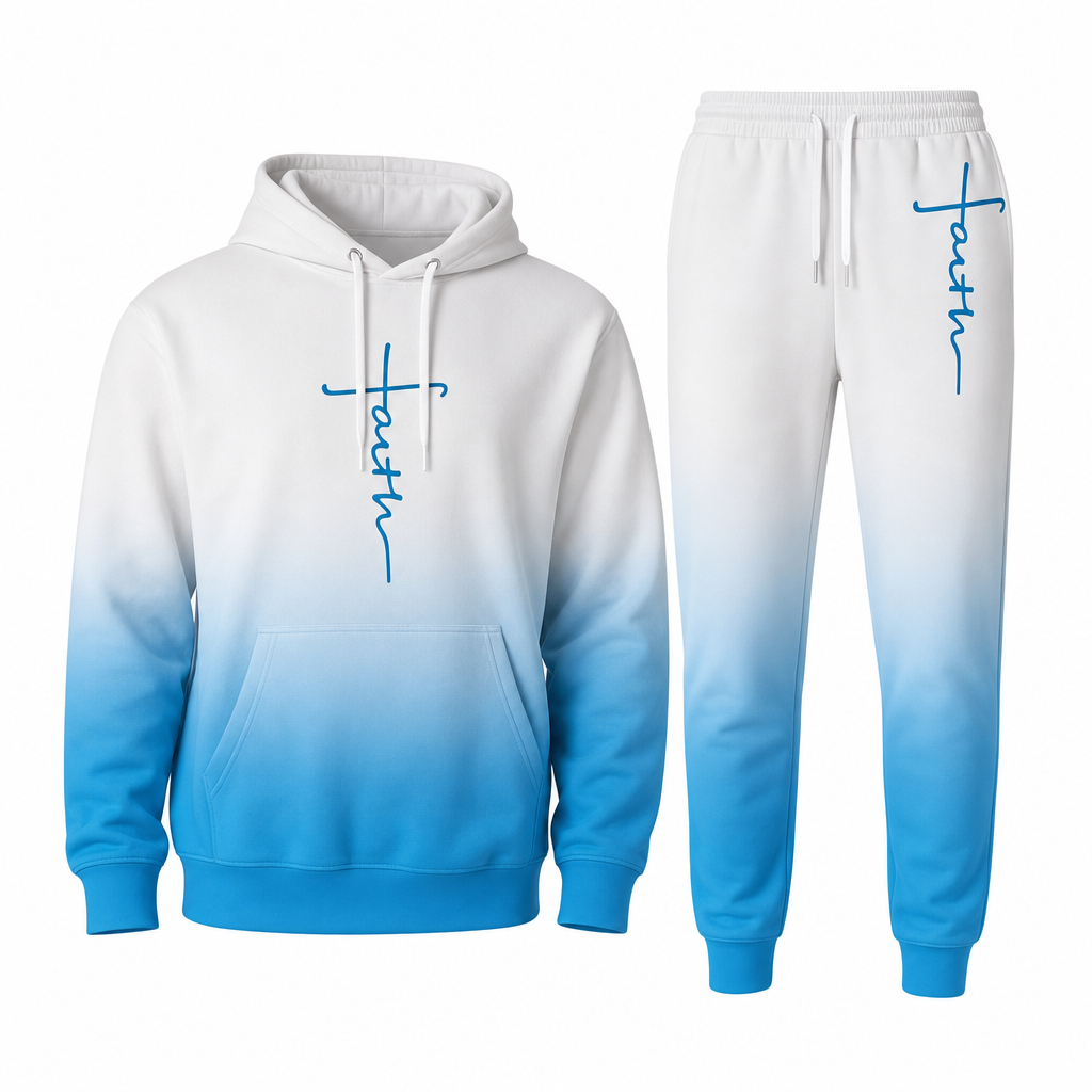 🔥 Bold 3D Print, Complete Streetwear Look | Men's Hooded 2-Piece Tracksuit