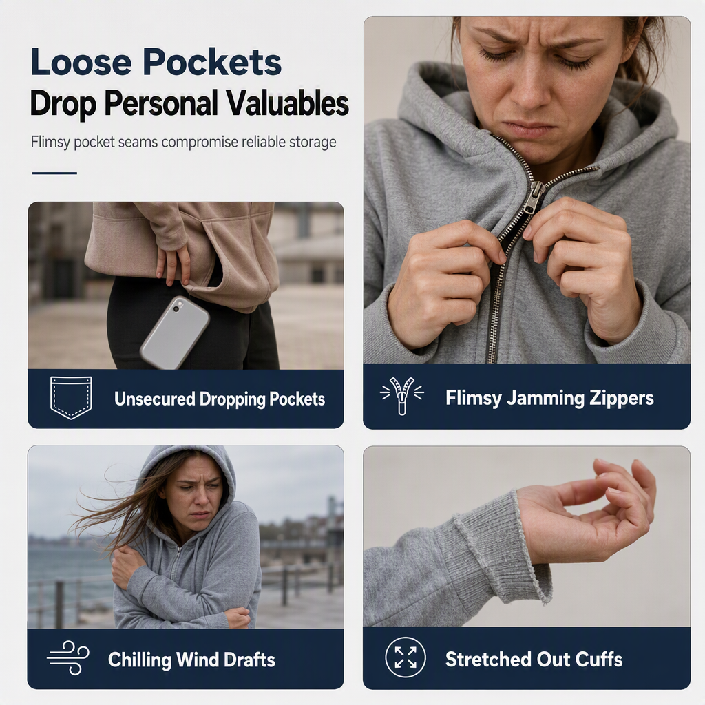 🔐 Secure Zip Pockets, Easy Full-Zip Style | Women's Hooded Knit Jacket