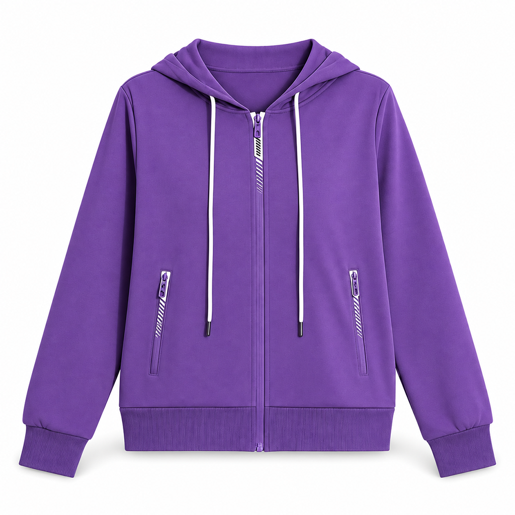 🔐 Secure Zip Pockets, Easy Full-Zip Style | Women's Hooded Knit Jacket