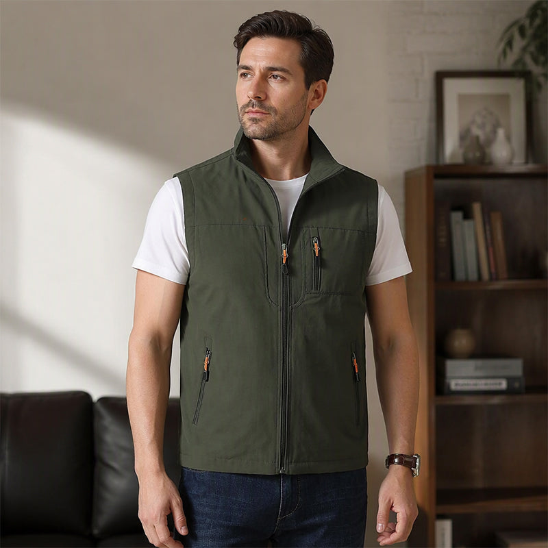 Men's Casual Stand Collar Outdoor Vest