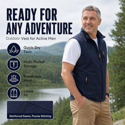 Men's Casual Stand Collar Outdoor Vest