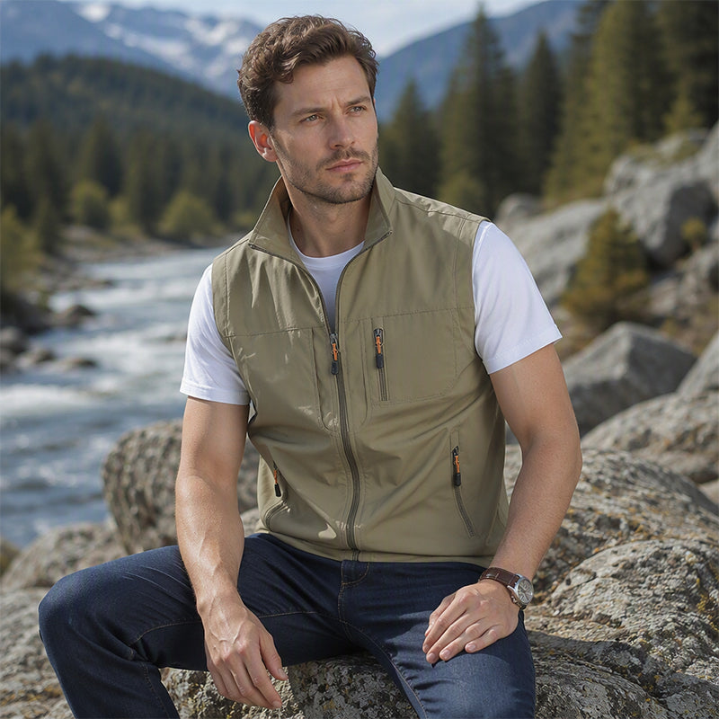 Men's Casual Stand Collar Outdoor Vest