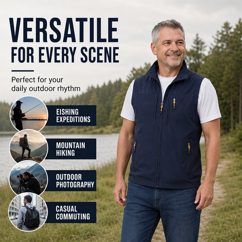 Men's Casual Stand Collar Outdoor Vest