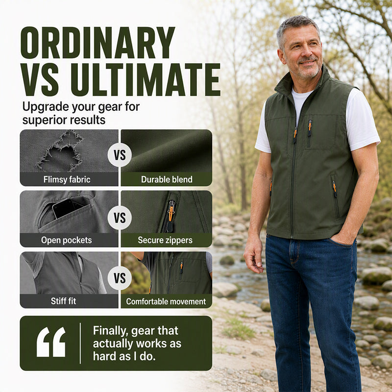Men's Casual Stand Collar Outdoor Vest