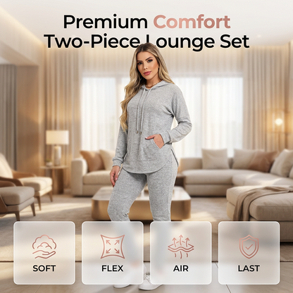 ☁️ Cozy Matching Style, Easy Everyday Fit | Women's Hooded 2-Piece Set