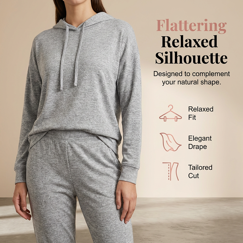 ☁️ Cozy Matching Style, Easy Everyday Fit | Women's Hooded 2-Piece Set