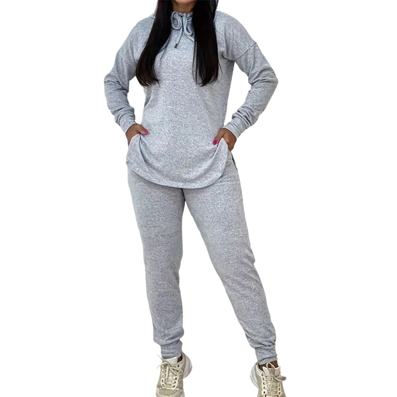 ☁️ Cozy Matching Style, Easy Everyday Fit | Women's Hooded 2-Piece Set