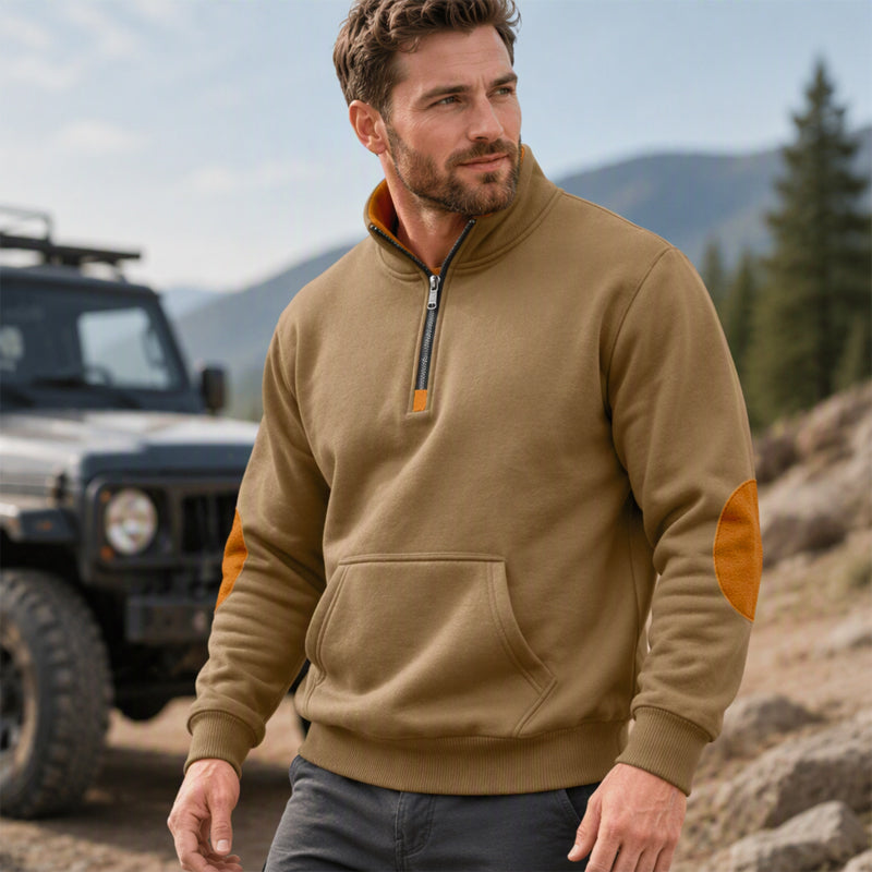 Men's Stand Collar Half-Zip Sweatshirt