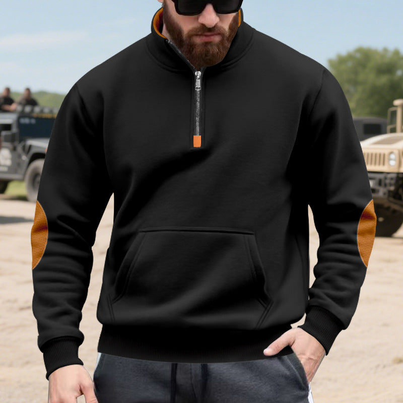Men's Stand Collar Half-Zip Sweatshirt