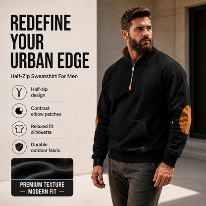Men's Stand Collar Half-Zip Sweatshirt