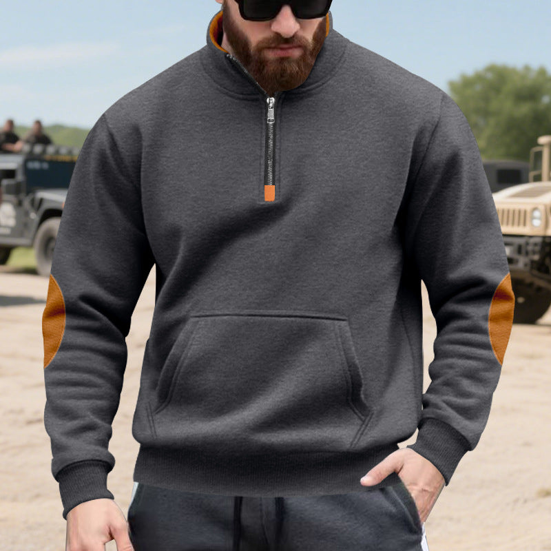 Men's Stand Collar Half-Zip Sweatshirt