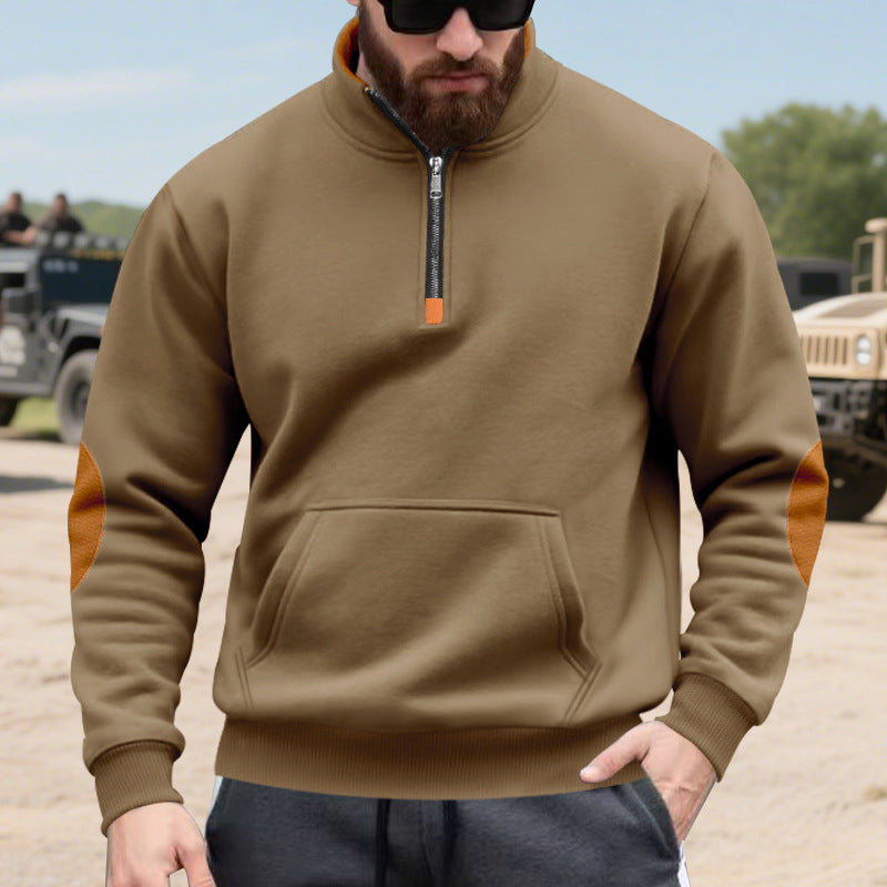 Men's Stand Collar Half-Zip Sweatshirt