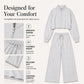 Women's Crop Zipper Top & Wide-Leg Pants Set