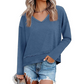 Women's V-Neck Loose Long Sleeve Top