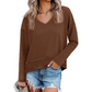 Women's V-Neck Loose Long Sleeve Top
