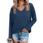 Women's V-Neck Loose Long Sleeve Top