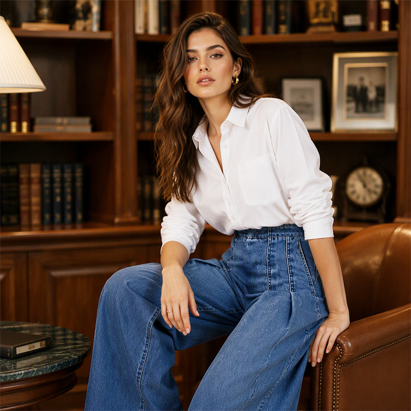 Women's High Waisted Wide Leg Jeans