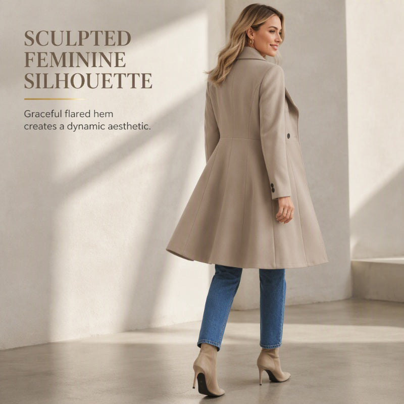 🧥 Sculpted Waist, Elegant Wide Lapels | Women's A-Line Tailored Coat