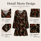 Women's Elegant Maple Leaf Print Dress