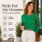 🧶 Ribbed Texture, Easy Everyday Fit | Women's Classic Crew-Neck Knit Top