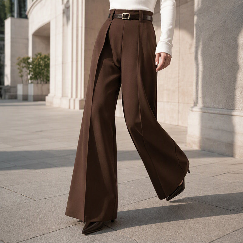 👖 Flattering High Rise, Elegant Drape | Women's Wide-Leg Pants