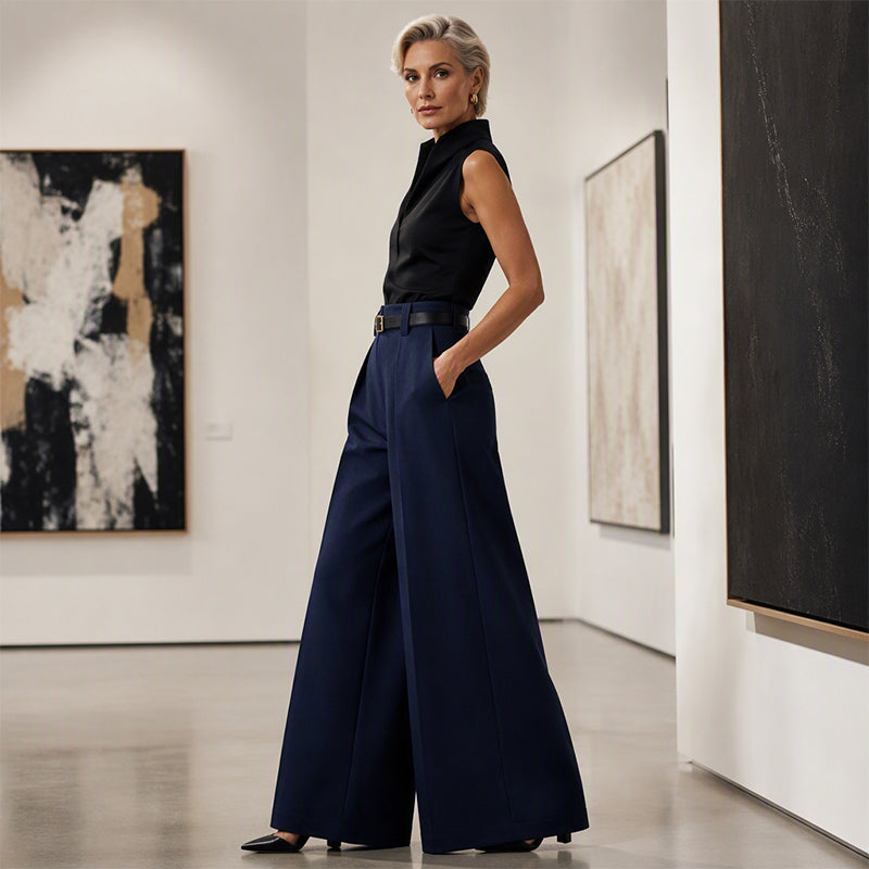 👖 Flattering High Rise, Elegant Drape | Women's Wide-Leg Pants
