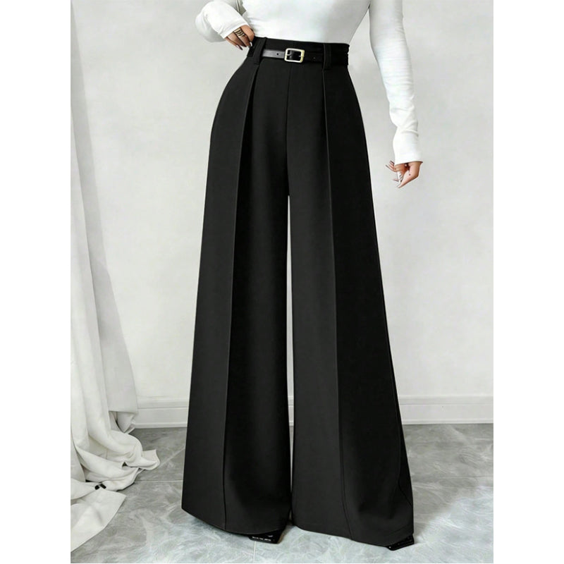 👖 Flattering High Rise, Elegant Drape | Women's Wide-Leg Pants