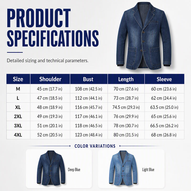 Men's Stylish Slim Fit Denim Blazer