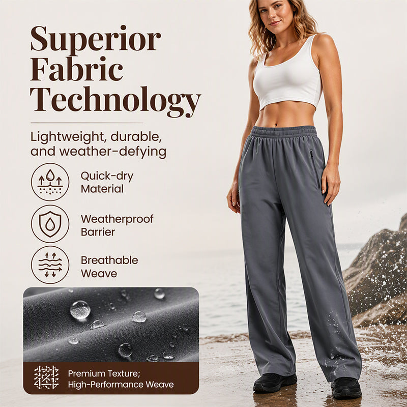 Women's Outdoor Waterproof Pants with Zipper Pockets