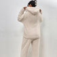 🧸 Cozy Plush Warmth, Effortless Matching | Women's Hooded 2-Piece Lounge Set