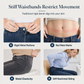 Women's High-Rise Pull-On Slim Fit Dark Wash Denim Jeans with Wide Elastic Waistband