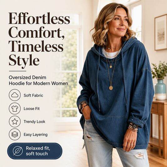 🌸Hot Sale 50% OFF💖Women's Casual Denim Hoodie
