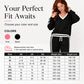 Women's V-Neck Pullover & Wide-Leg Pants Set