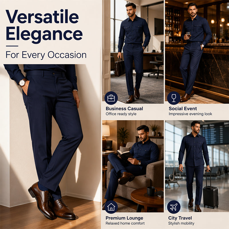 🎯 One Set, Instantly Put-Together | Men's Shirt & Pants 2-Piece Set
