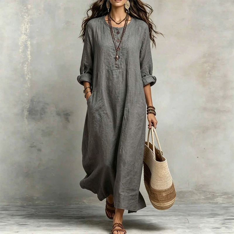 Women's Casual Maxi Dress with Pockets