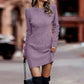 Women's Crew Neck Ribbed Knit Bodycon Dress