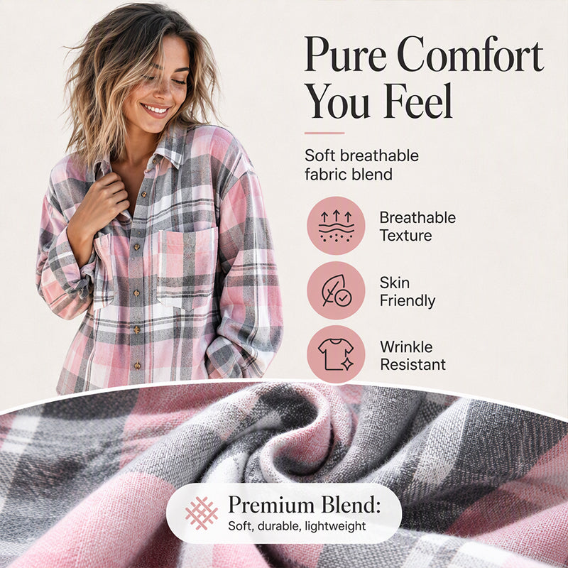 Women's Plaid Mid-Length Shirt Jacket