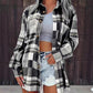 Women's Plaid Mid-Length Shirt Jacket