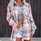 Women's Plaid Mid-Length Shirt Jacket