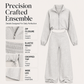 Women's Cropped Zip-Up Sweatshirt & Wide-Leg Pants Set