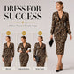 🐆 Lace V-Neck, Curve-Flattering Ruched Fit | Women's Leopard Midi Dress