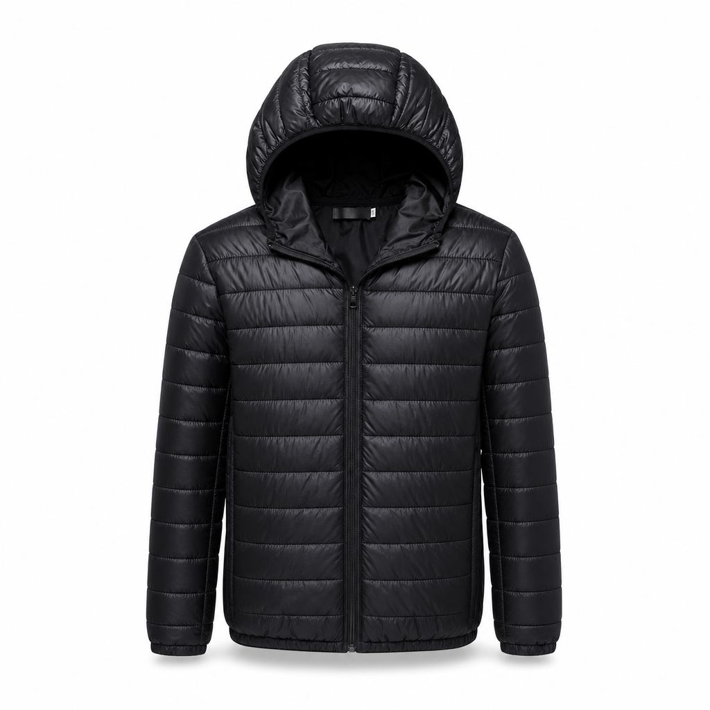 Men's Lightweight Hooded Padded Cotton Casual Short Winter Coat Plus Size