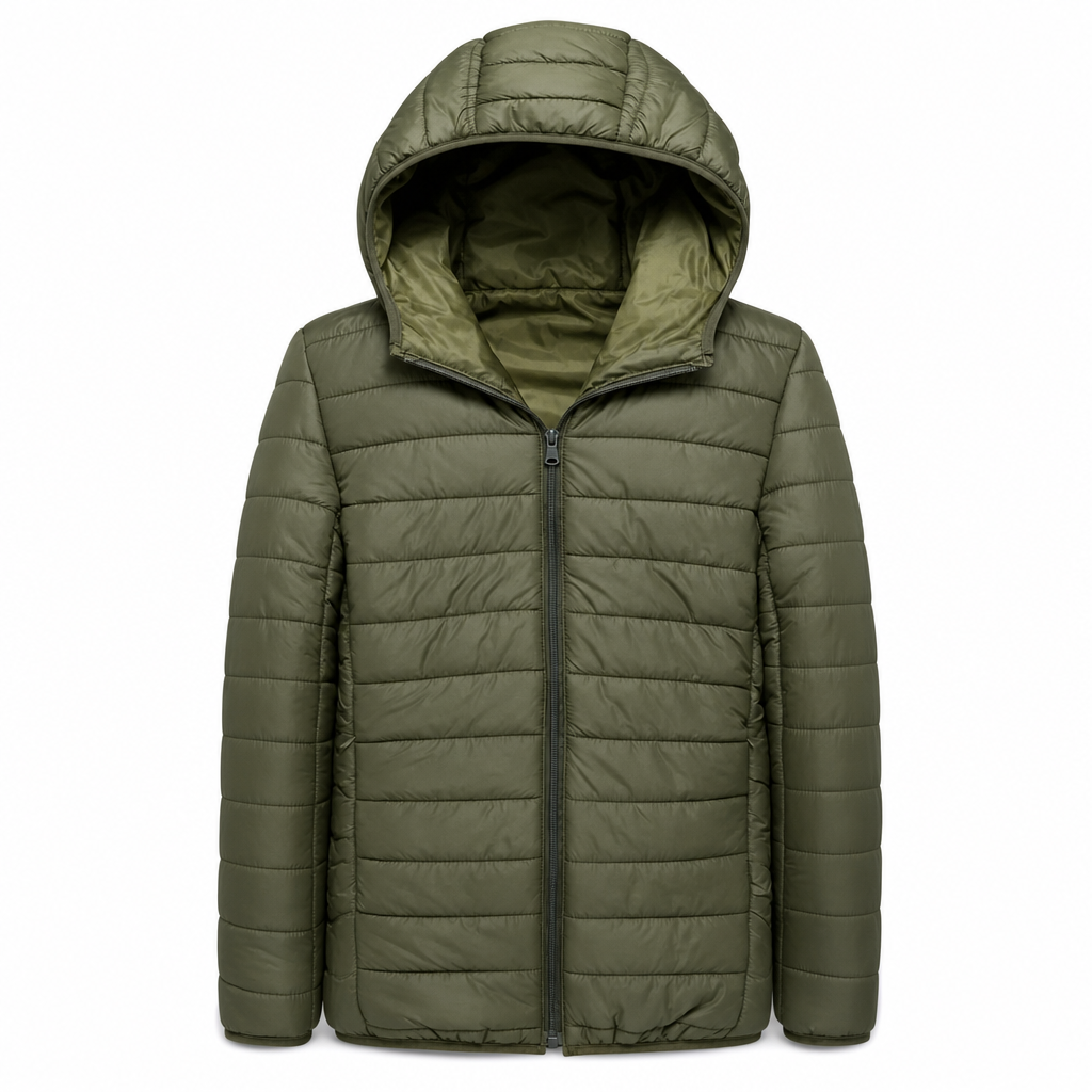 Men's Lightweight Hooded Padded Cotton Casual Short Winter Coat Plus Size