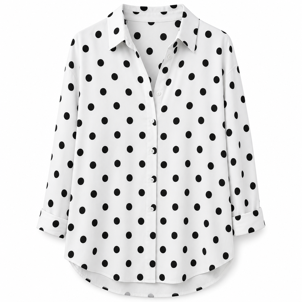 Women Elegant Casual Long Sleeve Button Up Blouse
